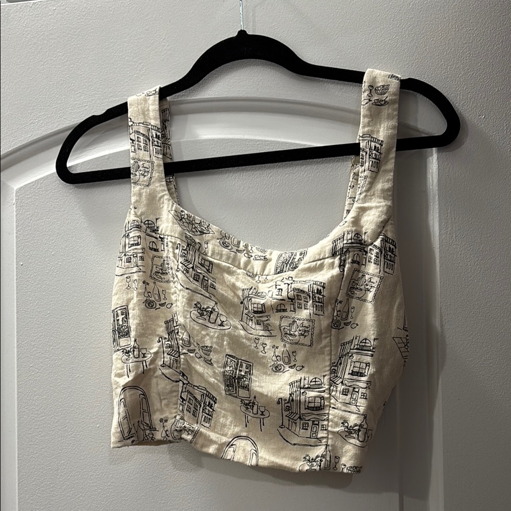 Printed Cream Women's Top